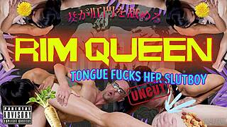 rim queen's tongue owns slutboy's hole!
