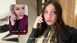 curvy victoria nova gaby threesome bed lingerie valentine kiss lick heels