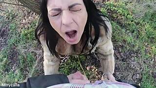 tight cameltoe slut teases in lingerie then facial by tracks!