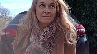 exhibitionist slave maid flashes chained in city streets