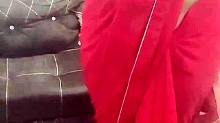 bhabhi teases as indian wife shows off big tits and juicy ass curves