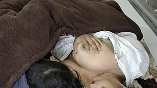 Real Big Boobs Indian Stepmom Shares Bed with Stepsons