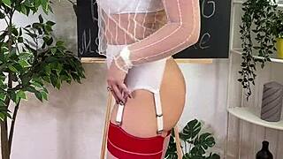 feeling naughty with this buttplug in my big ass 😈 sexy lingerie tease