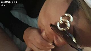 Milf In Sunglasses Gives Insane POV Blowjob Cumshot!