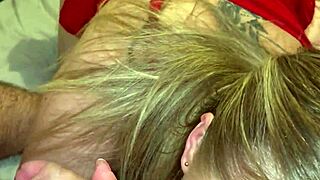 stepmom can't resist sucking stepson's huge cock deep in homemade lingerie