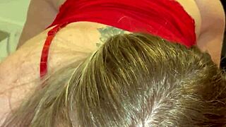 stepmom can't resist sucking stepson's huge cock deep in homemade lingerie