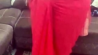 bhabhi teases as indian wife shows off big tits and juicy ass curves