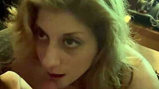 Hot milf wife eagerly sucks hubby's throbbing big cock