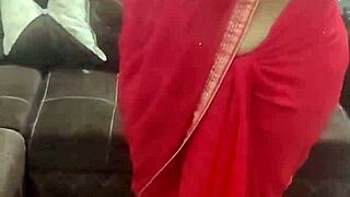 bhabhi teases as indian wife shows off big tits and juicy ass curves