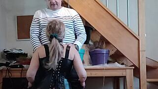 french maid esclave chained bound for rough bdsm submission orgasm