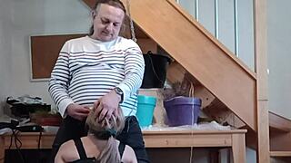 french maid esclave chained bound for rough bdsm submission orgasm