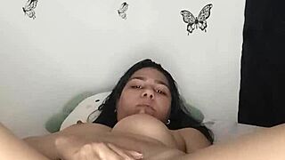 allisonvega spreads her hairy latina pussy wide for solo tease