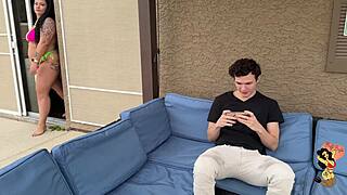 busty stepmom boston crashes your game day fun