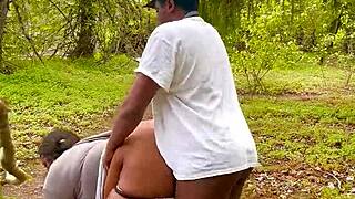 Black Milf Big Tits Quickie Outdoor Pussy Fuck Moans