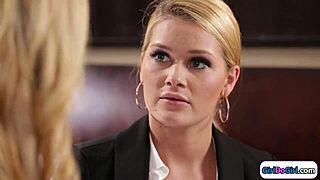 witness facesits petite 18+ blonde's shaved pussy lezdom style