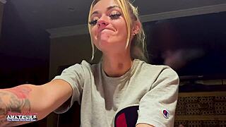 damn, her sloppy deepthroat gags got me choking on that petite heat