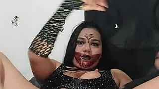 allisonvega's curvy halloween lingerie teases her fat latina ass