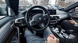 Curvy BBW Milf Rips Clothes for Stranger Handjob Cum Next to Bus!