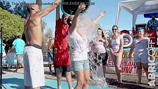 Wet T-Shirt Contest Turns Wild With Flashing French Milfs