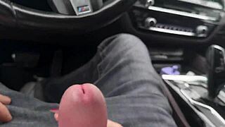 Curvy BBW Milf Rips Clothes for Stranger Handjob Cum Next to Bus!