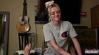 damn, her sloppy deepthroat gags got me choking on that petite heat