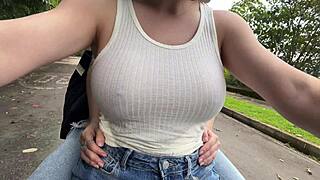 Stepmom picks me up after college for dirty outdoor fun