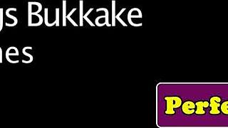 busty babes take facials at wild bukkake party!