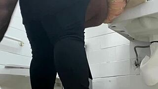 bathroom quickie with bbc left my ebony pussy dripping cum
