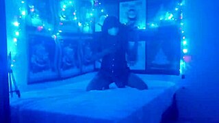 latina milf records naked christmas masturbation with old camera closeup