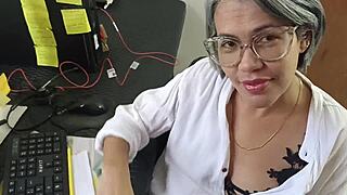 what a day at work... office milf gets slapped with huge cock then anal creampie 😍🍑💦