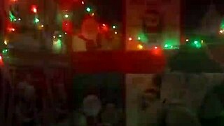 latina milf records naked christmas masturbation with old camera closeup