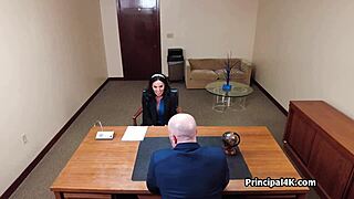 ever wonder how that slutty big tit milf teacher takes monster cock at work?