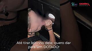 A Moema swallows cum at swingers house as cuckold husband kisses her