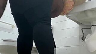 bathroom quickie with bbc left my ebony pussy dripping cum