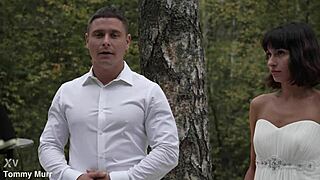 Bride slurps two monster cocks before wedding vows