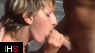 blonde slutty mom gets ass fucked outdoors by the sea