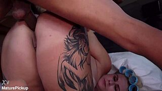 busty mature slut picked up off street for rough anal group pounding