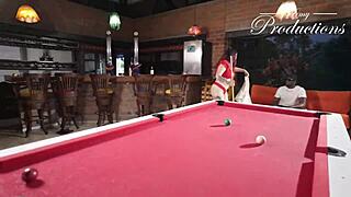 Cheating Curvy Milf Drilled Hard on Pool Table BBC