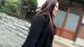 Nagisa Fukushima beautiful Asian black hair warms guy at his house casually