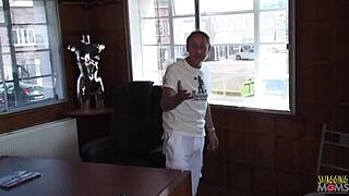 you like this blonde milf's big tongue slurping three cocks deep?