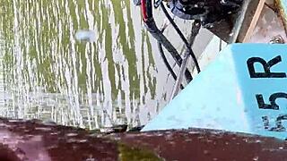 jungle milf in bikini soaping up her ebony ass with bubbles 😍🌿