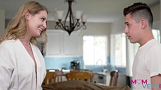 Veronica Weston bends over flashing big tits before hardcore pounding