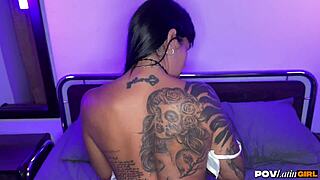 POVLatinGirl Juicy MILF Fucked Under Purple Lights POV