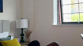 ebony slut bounces on maly african guy's cock moaning in hardcore fuck frenzy