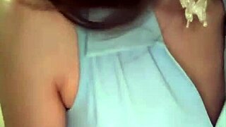 My stepsister's big tits shake as she fucks her huge dildo hard