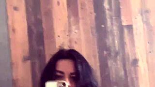 blue lace tease on my mirror soaked with my squirt stains