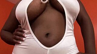 Huge Ebony BBW's Fat Ass Worshipped by Massive Cock Fan