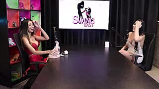 mayra marcele swing cast compilations with tifany on sheer red part 1