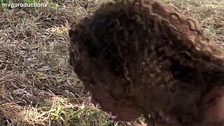 two latina sluts bent over for outdoor anal orgy double penetration