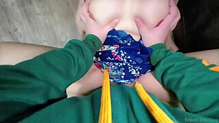 Thai Teen In Sarong Rides Cowgirl To Creampie POV Fuck